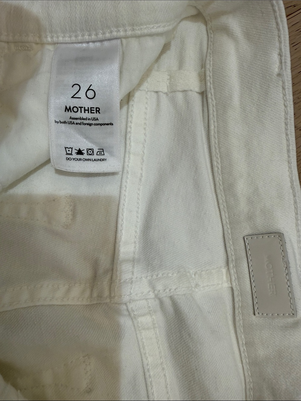 MOTHER Straight-Leg White Jeans - Picture 4 of 4